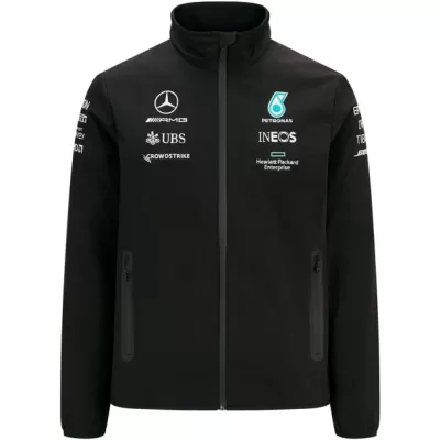 Men's Mercedes AMG Petronas F1 Racing Team Softshell Jacket- Black 2021 - minef1